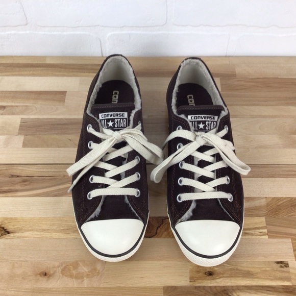 Converse suede sherpa lining All Star brown white sneakers sherpa size 8 - Picture 6 of 15